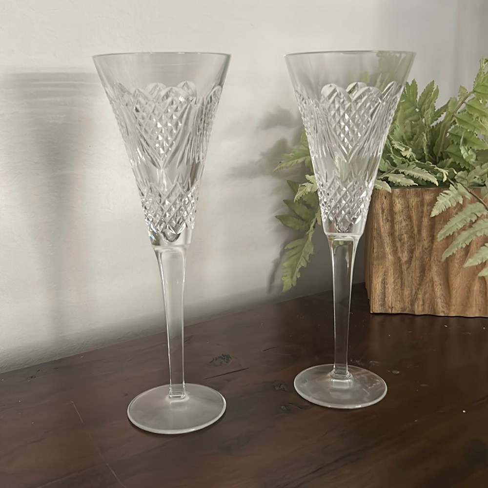 Waterford crystal toasting flutes